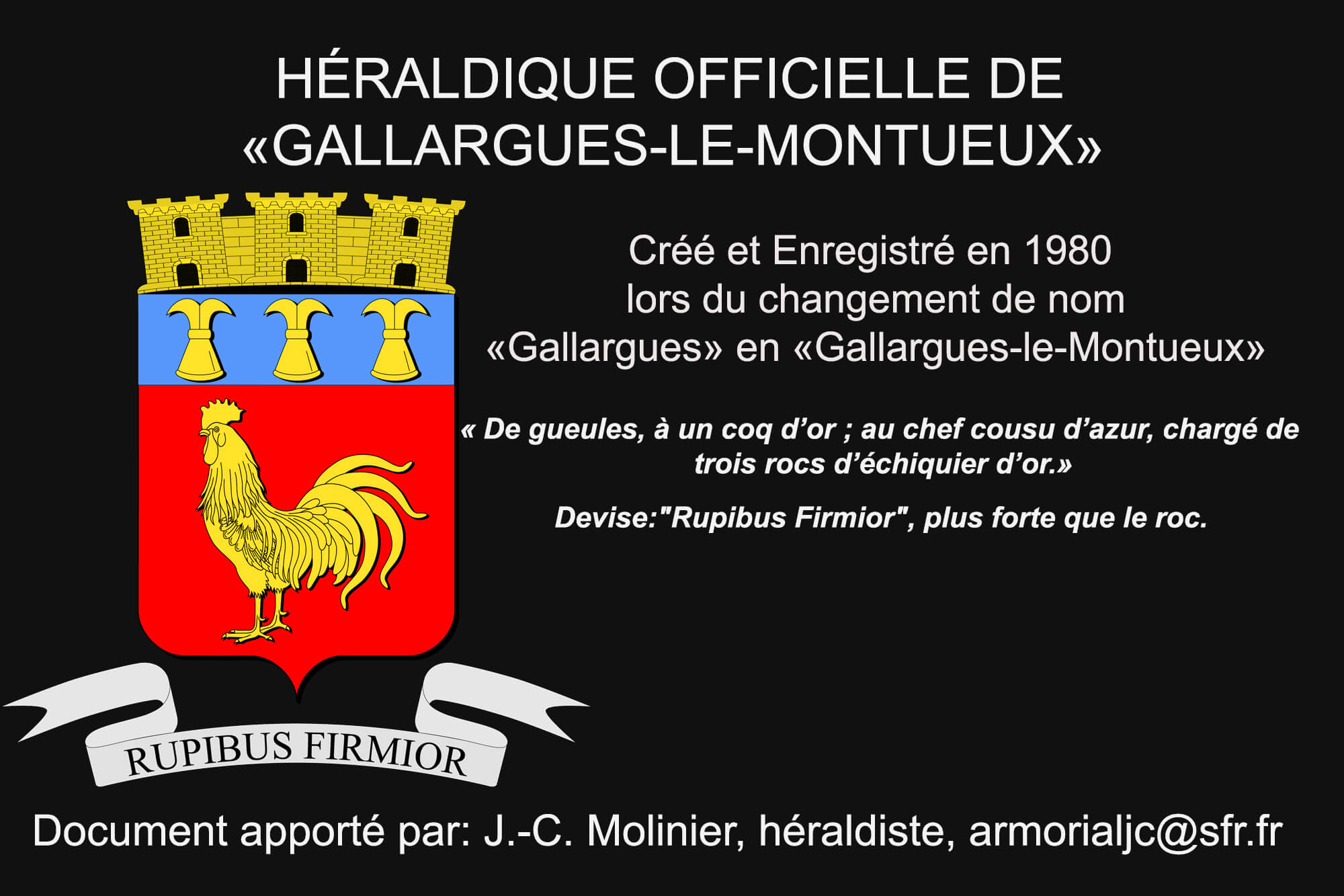Blason créé par la municipalité dans les années 1980 - Gallargues devient Gallargues-le-Montueux