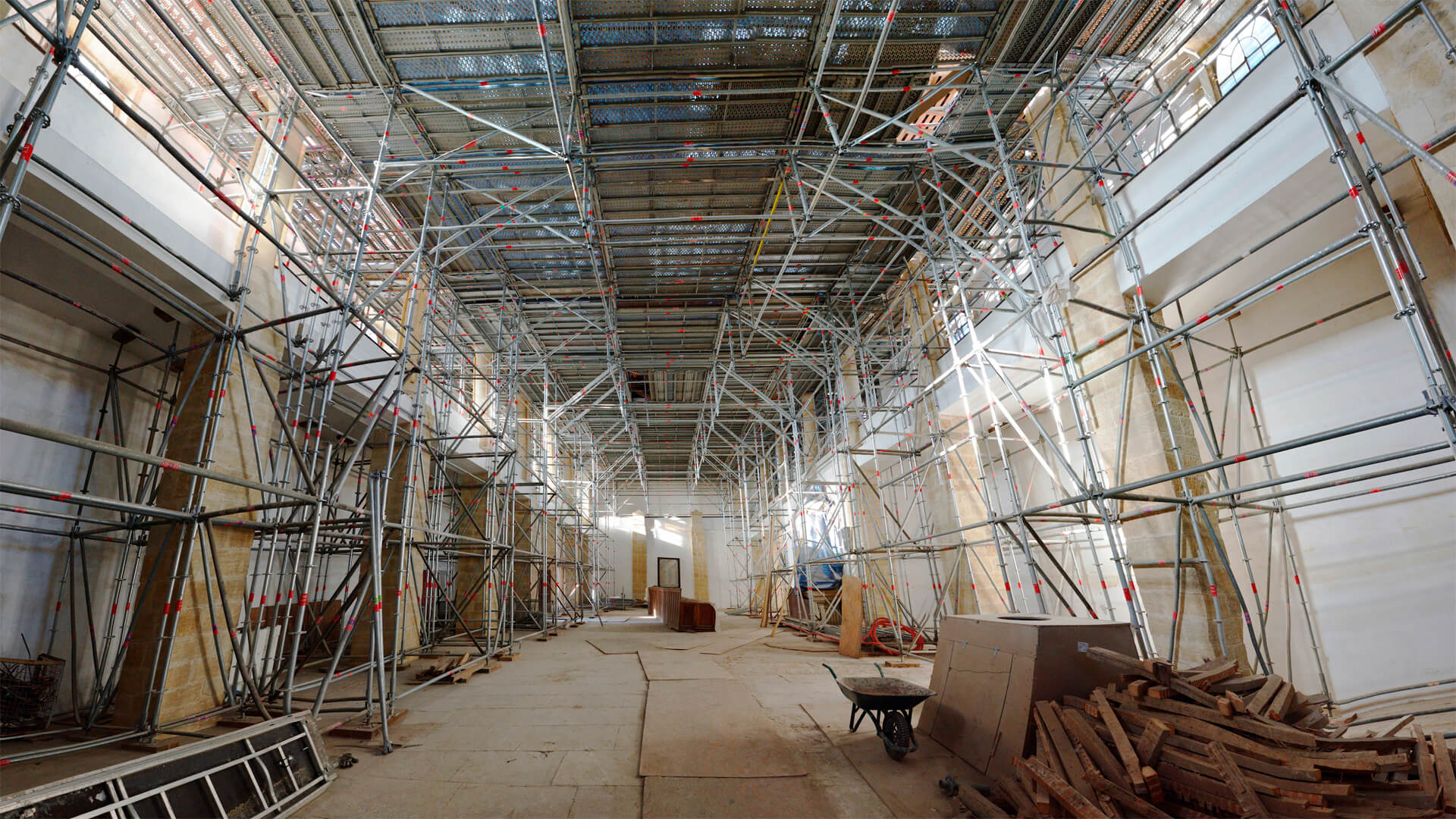 Interior scaffolding, Dec. 2019